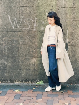 「金子眼鏡（カネコガンキョウ）のKilgore Glasses - Made by Kaneko Optical / ボストン型眼鏡 - 金子眼鏡製（メガネ）」を使った、あべかわさん（レディース・160cm）の秋コーディネート