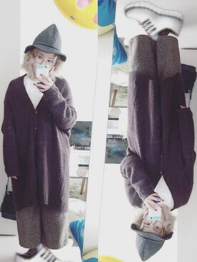 「HVC（エイチブイシー）のアイテム（パンツ）」を使った、pekaさん（レディース・165cm）の冬コーディネート