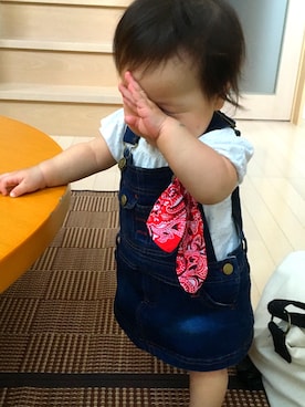 「Wrangler（ラングラー）のアイテム（サロペット/オーバーオール）」を使った、nayu☞asa    さん（キッズ・70cm）の夏コーディネート