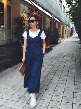 「セリーヌ」｜「アイテム（オールインワン・サロペット）」を使った、HIROMI MIYANAGAさん（レディース・167cm）の夏コーディネート