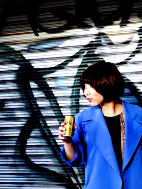 「blue」｜「アイテム（チェスターコート）」を使った、MINAMIさん（レディース・150cm）の春コーディネート
