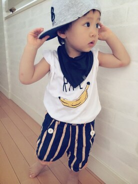 「POOL（プール）のアイテム（その他）」を使った、Saku＊Sakoさん（キッズ・80cm）の夏コーディネート