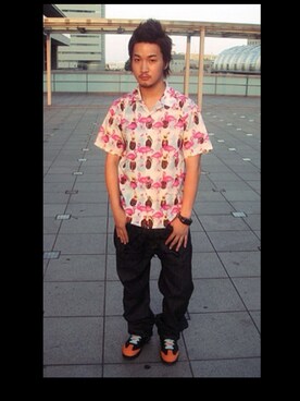 「BBCのアイテム」を使った、pluskdkさん（メンズ・177cm）の春コーディネート