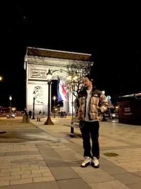 「palace」｜「アイテム（ダウンジャケット/コート）」を使った、pluskdkさん（メンズ・177cm）の冬コーディネート