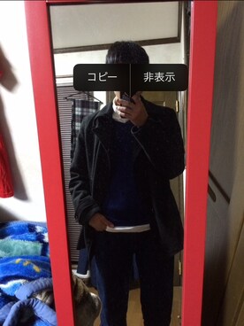 「アイテム（ピーコート）」を使った、OORer@masatoさん（メンズ・172cm・10代）の冬コーディネート
