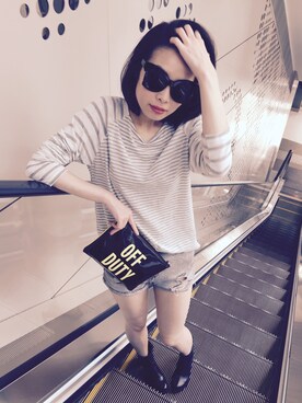 「shorts」｜「アイテム（スウェット）」を使った、Janさん（レディース・170cm）の春コーディネート