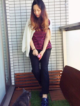 「ぺプラムトップス」｜「アイテム（おもちゃ）」を使った、marikaさん（レディース・158cm）の秋コーディネート