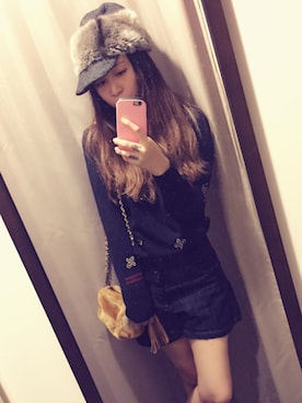 「アイテム（キャスケット）」を使った、marikaさん（レディース・158cm）の秋コーディネート