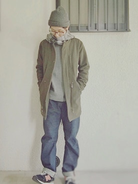 「bukht」｜「アイテム（モッズコート）」を使った、takahiro nakabayashiさん（メンズ・172cm）の春コーディネート