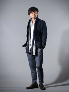 「ジャージーパンツ」｜「アイテム（その他シューズ）」を使った、SPIC ECさん（メンズ・170cm）の秋コーディネート