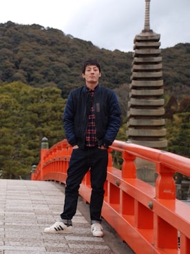「宇治」｜naoki matsunagaさん（メンズ・180cm）の冬コーディネート