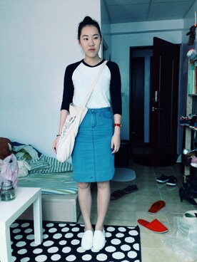 「skirt」｜「アイテム（モカシン/デッキシューズ）」を使った、tristayangさん（レディース・170cm）の春コーディネート