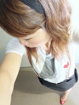 「Ungrid（アングリッド）のアイテム（サスペンダー）」を使った、ゆかり🍎さん（レディース・152cm）の夏コーディネート