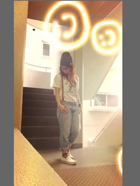 「Ungrid（アングリッド）のアイテム（サスペンダー）」を使った、ゆかり🍎さん（レディース・152cm）の秋コーディネート