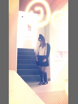 「Ungrid（アングリッド）のアイテム（サスペンダー）」を使った、ゆかり🍎さん（レディース・152cm）の秋コーディネート