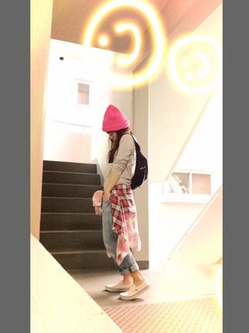 「Ungrid（アングリッド）のアイテム（サスペンダー）」を使った、ゆかり🍎さん（レディース・152cm）の秋コーディネート