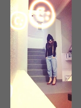 「Ungrid（アングリッド）のアイテム（サスペンダー）」を使った、ゆかり🍎さん（レディース・152cm）の秋コーディネート