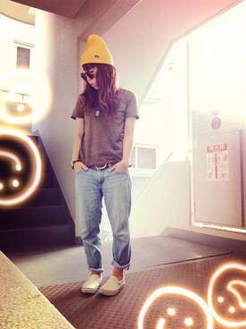「アーミー」｜「アイテム（アクセサリー）」を使った、ゆかり🍎さん（レディース・152cm）の夏コーディネート