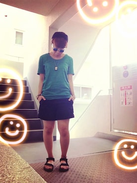 「BEAMS（ビームス）のアイテム（ピアス（両耳用））」を使った、ゆかり🍎さん（レディース・152cm）の夏コーディネート