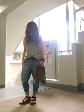 「present（プレゼント）のアイテム（ブレスレット）」を使った、ゆかり🍎さん（レディース・152cm）の夏コーディネート