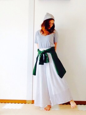「夏秋ミックス」｜「アイテム（ジャケット/アウター）」を使った、hanechamさん（レディース・155cm）の秋コーディネート