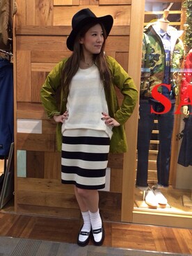 「アイテム（ステンカラーコート、グリーン系）」を使った、★miku★さん（レディース・157cm）の冬コーディネート