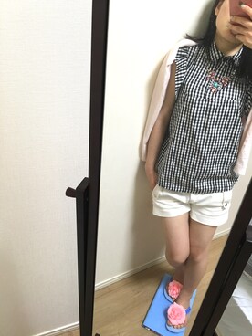 「ラフスタイル」｜「アイテム（ビーチサンダル）」を使った、chico22さん（レディース・148cm）の夏コーディネート