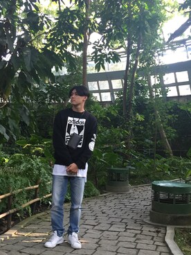 「CUNE（キューン）のアイテム（財布/小物）」を使った、姚富峻さん（メンズ・175cm）の冬コーディネート