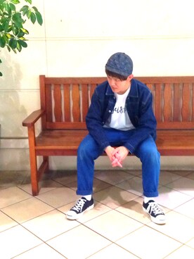 「MAISON KITSUNE」｜「アイテム（デニムジャケット）」を使った、tetsumaさん（メンズ・164cm）の秋コーディネート