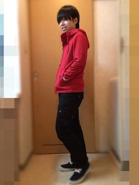 「NANO universe（ナノユニバース）のアイテム（マウンテンパーカー）」を使った、HIROKIさん（メンズ・157cm）の春コーディネート