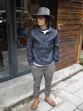 「RISING SUN &Co.（ライジングサン）のアイテム（ジャケット/アウター）」を使った、Victor Chenさん（メンズ・173cm）の春コーディネート