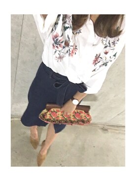 「mystic（ミスティック）のアイテム（クラッチバッグ）」を使った、mihoさん（レディース・160cm）の秋コーディネート