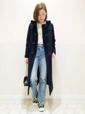「A part by（アパートバイ）のアイテム（ダッフルコート）」を使った、エミリさん（レディース・158cm）の冬コーディネート