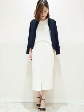 「アパートバイローリーズ」｜「アイテム（ブルゾン）」を使った、エミリさん（レディース・158cm）の春コーディネート