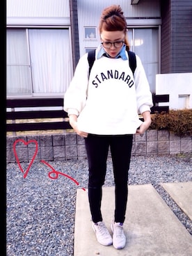 「スウェット×シャツ」｜makiさん（レディース・161cm）の冬コーディネート