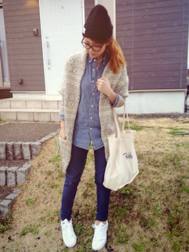 「adidas（アディダス）のadidas Originals / STAN SMITH W（スニーカー）」を使った、makiさん（レディース・161cm）の春コーディネート