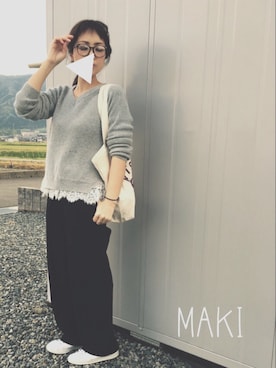 「adidas（アディダス）のadidas Originals / STAN SMITH W（スニーカー）」を使った、makiさん（レディース・161cm）の春コーディネート