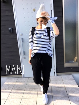 「adidas（アディダス）のadidas Originals / STAN SMITH W（スニーカー）」を使った、makiさん（レディース・161cm）の夏コーディネート