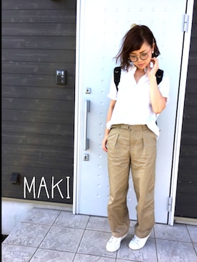 「adidas（アディダス）のadidas Originals / STAN SMITH W（スニーカー）」を使った、makiさん（レディース・161cm）の夏コーディネート