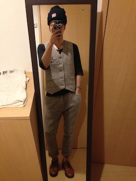 「BEN DAVIS（ベンデイビス）のアイテム（ベスト）」を使った、ててぃーさん（メンズ・177cm）の春コーディネート
