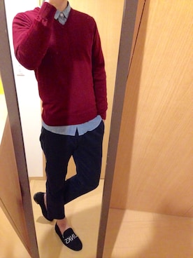 「アイテム（その他シューズ、グレー系）」を使った、ててぃーさん（メンズ・177cm）の冬コーディネート