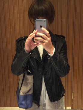 「トイレから失礼しやす」｜「アイテム（ライダースジャケット）」を使った、いづるさん（メンズ・170cm）の秋コーディネート