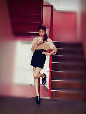 「NINE WEST（ナインウエスト）のパンプス（パンプス、ブラック系）」を使った、西上まなみさん（レディース・168cm）の春コーディネート