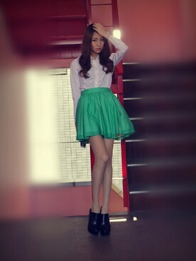 「NINE WEST（ナインウエスト）のパンプス（パンプス、ブラック系）」を使った、西上まなみさん（レディース・168cm）の春コーディネート