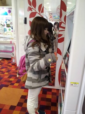 「Rodeo Crowns（ロデオクラウンズ）のアイテム（ダッフルコート）」を使った、KONATSUKIさん（レディース・142cm）の春コーディネート