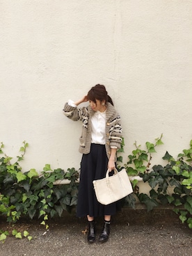 「TODAYFUL（トゥデイフル）のアイテム（その他アウター）」を使った、YUKO さん（レディース・156cm）の秋コーディネート