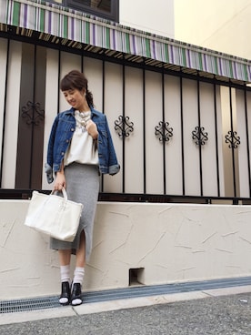 「TODAYFUL（トゥデイフル）のアイテム（デニムジャケット）」を使った、YUKO さん（レディース・156cm）の秋コーディネート