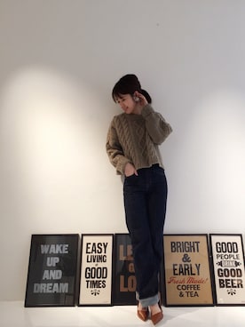 「ボーイズデニム」｜YUKO さん（レディース・156cm）の冬コーディネート