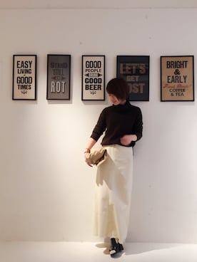 「TODAYFUL（トゥデイフル）のアイテム（スカート）」を使った、YUKO さん（レディース・156cm）の冬コーディネート