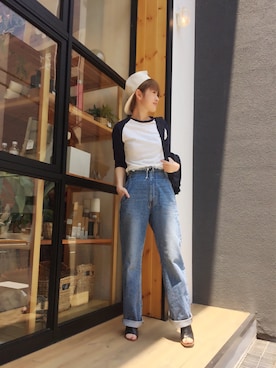 「TODAYFUL（トゥデイフル）のアイテム（バックパック/リュック）」を使った、YUKO さん（レディース・156cm）の春コーディネート